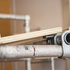 Salvaged scaffold poles used for display racks