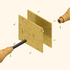 Exploded axonometric of ironmongery assembly