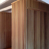Storage as architectural devices flanking entrance to loft space.  Timber not yet oiled here, it will darken further over time also.