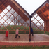 Children playing inside the pavilion 