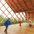 Children playing inside the pavilion 