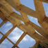 The reciprocal timber frame structure before roof cladding 