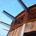 Seared Larch cladding from Perthshire lends a ‘feathery’ pattern to the screen’s outside, while corten steel interpretation panels are weathering to a russet orange.