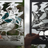 Corten steel sample laser-cuts of Dunlins
