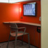 Each research booth is furnished with a desk, user-controlled lighting and has space for two chairs.