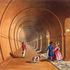 A drawing of the completed Thames Tunnel
