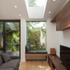 Window seat with garden beyond