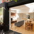 Projecting window bay and view to living / dining area