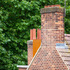 View of steel clad loft from across Brettenham Road