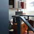 Anthracite grey for metalwork, dark blue for the central wall on the first floor