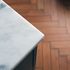Carrara marble was used in the bathrooms
