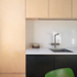 Like everywhere in the apartment, kitchen joinery is made entirely of birch plywood