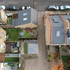 Aerial view showing street context