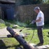 16 Columns being charred prior to milling