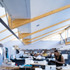 Natural light enters the students studio space