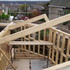 Timber frame during construction