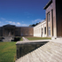 The conservatory linked by new wall to house