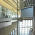 A view from the upper floor looking down into the main space below