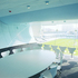 One of two hospitality areas within the Media Centre