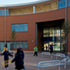 The two school wings converge on the central courtyard