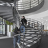 Spiral stair in shared foyer