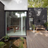 Glazed corner living area with outdoor deck