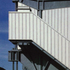 Detail of escape staircase and end of office accommodation
