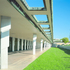 Ground floor covered walkway showing aluminium columns