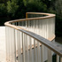 Glass rod balustrade was designed by furniture-maker Benjamin Clayton
