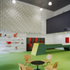 Lockers uneath acoustic wall in the club
