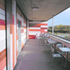 Covered terrace on the south side of the building