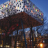 At night, lighting draws old and new together more as one composition