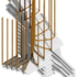 Render of stair column