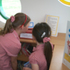 Pupils using their new facility