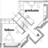 Plan showing two corner rooms