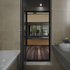 Bathroom door opens onto roof terrace
