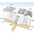 High-level exploded perspective view from south