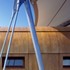 The cabins are made from prefabricated external plywood skins covering as internal curved glulam structure