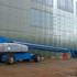 The sleek facade during construction