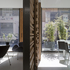 Multi-plywood and oak tri-ply screens with battens to improve acoustics