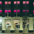 Shutters allow coloured lighting at windows