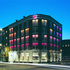 At night, the modern character of the hotel comes to life