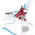 The long-term masterplan. The current phase comprises buildings 13 (silo tower) and 14 (factory). Building 15 is the proposed entrance and exhibition building